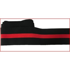 Bord-Cote En Bande de Tissu Maille Noir et Rouge à coudre Pour Poignée Manche et cols