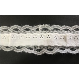 Broderie Anglaise En Entre Deux Coton Orné de Dentelle au Mètre en 6 cm Blanche A Coudre.