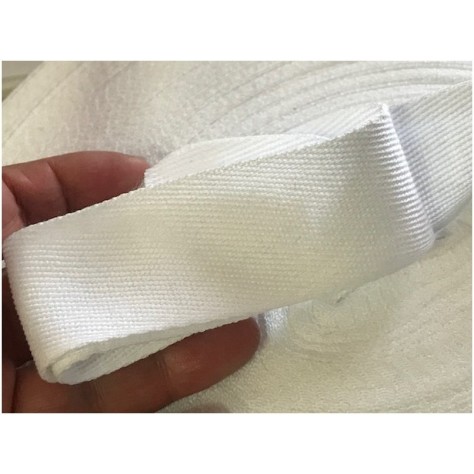 Ruban Sergé Blanc En 4 Cm Coton Au Mètre  A Coudre Pour Loisirs Créatifs Et Décorations.