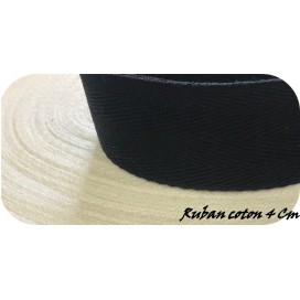 Ruban Sergé Blanc Coton Au Mètre En Grande Largeur De 4 Cm  A Coudre Pour Loisirs Créatifs Et Décorations.