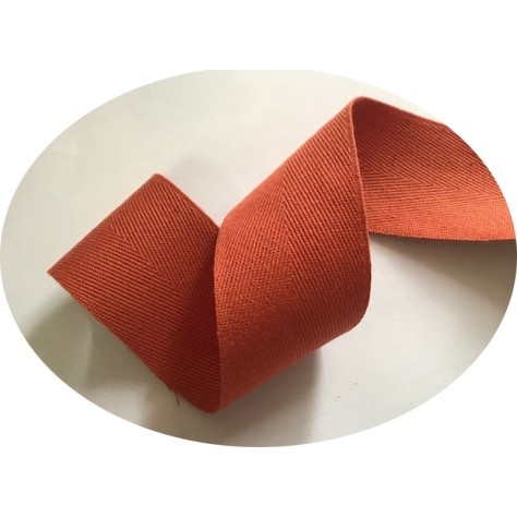 Ruban Sergé Brique Au Mètre En Grande Largeur De 4,5 Cm En Coton  A Coudre Pour Loisirs Créatifs Et Décorations.