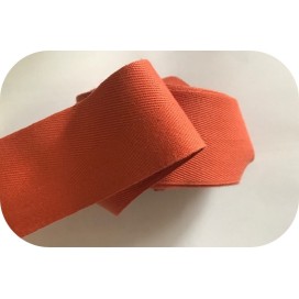 Ruban Sergé Brique Au Mètre En Grande Largeur De 4,5 Cm En Coton  A Coudre Pour Loisirs Créatifs Et Décorations.