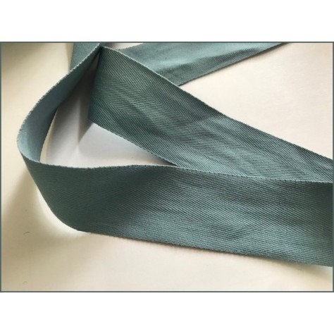 Ruban Sergé Vert Canard Au Mètre En Grande Largeur De 4,5 Cm En Coton  A Coudre Pour Loisirs Créatifs Et Décorations.