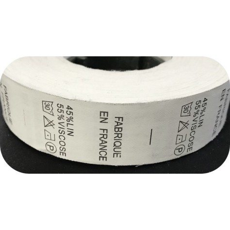 Etiquettes De Vêtements " 45 % Lin, 55 % Viscose " x  Par 800 Pièces A Coudre De Composition Textile , Contexture.