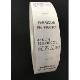 Etiquettes De Vêtements " 45 % Lin Et 55 % Viscose " x  Par 800 Pièces A Coudre De Composition Textile , Contexture.