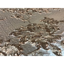 Tissu Brocart Au Mètre De Luxe En Motifs Fleurs Doré Or Imprimés Et En Relief Lurex Or Pour Robes, Tailleurs Et Caftans