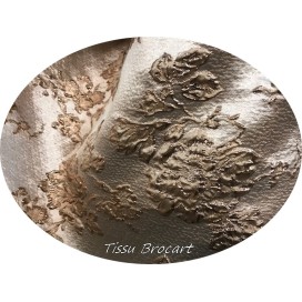 Tissu Brocart Au Mètre De Luxe En Motifs Fleurs Doré Or Imprimés Et En Relief Lurex Or Pour Robes, Tailleurs Et Caftans