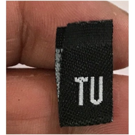Etiquette De Vêtements Noir " Tailles Unique " Par 100 Pièces  Découpées A Coudre, Contexture Pour Confection.