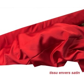 Tissu Envers Satin Rouge Au Mètre Uni En Grande Largeur