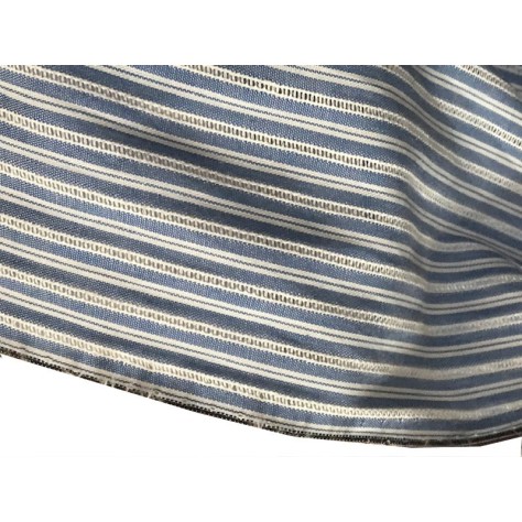 Tissu Coton Ciel Imprimé Fine Rayure Au Mètre En Grande Largeur
