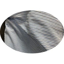 Tissu Coton Ciel Imprimé Fine Rayure Au Mètre En Grande Largeur