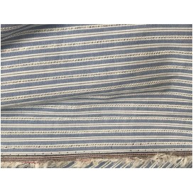 Tissu Coton Ciel Imprimé Fine Rayure Au Mètre En Grande Largeur