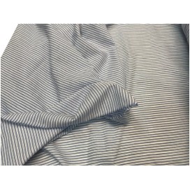 Tissu Coton Ciel Imprimé Fine Rayure Au Mètre En Grande Largeur