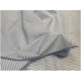 Tissu Coton Ciel Imprimé Fine Rayure Au Mètre En Grande Largeur