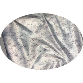 Tissu Coton Imprimé Parme Sur Fond Blanc  Au Mètre En Grande Largeur