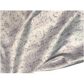 Tissu Coton Imprimé Parme Sur Fond Blanc  Au Mètre En Grande Largeur