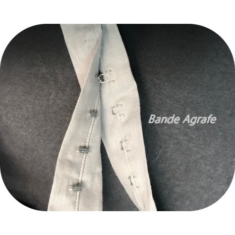 Bande Agrafes Gris Perle Au Mètre  En Tissu A Coudre, Pour Agrafages Corsets, Lingerie Et Loisirs Créatifs.