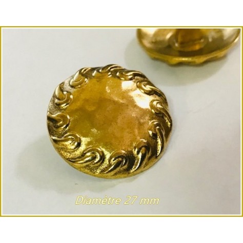 Bouton Doré Métal Style Chanel Couture Diamètre 27 mm.