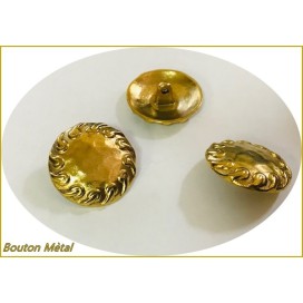 Bouton Doré Métal Style Chanel Couture Diamètre 27 mm.