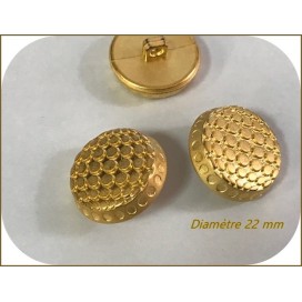 Bouton Doré Mat Style Chanel Couture Diamètre 22 mm.