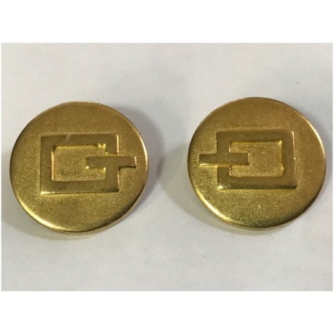 Bouton Doré Métal Stylé Couture Diamètre 25 mm.