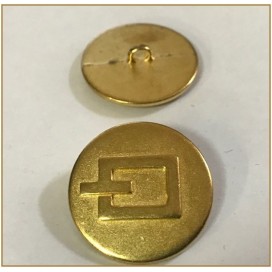 Bouton Doré Métal Stylé Couture Diamètre 25 mm.