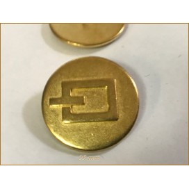 Bouton Doré Métal Stylé Couture Diamètre 25 mm.