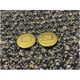 Bouton Doré Métal Stylé Couture Diamètre 25 mm.