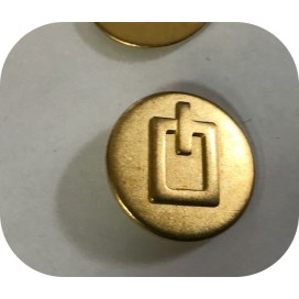 Bouton Doré Métal Stylé Couture Diamètre 25 mm.