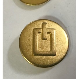 Bouton Doré Métal Stylé Couture Diamètre 25 mm.