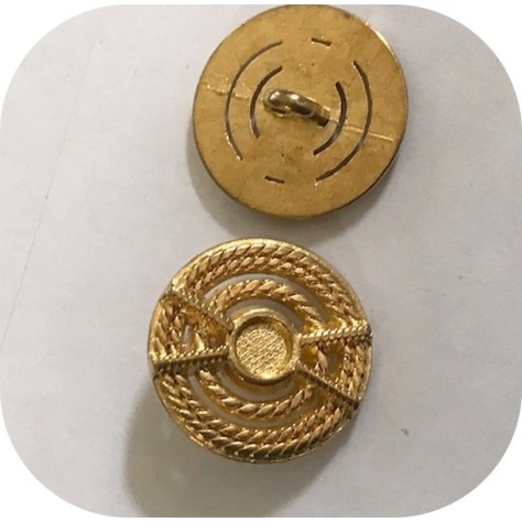 Bouton Doré Métal Stylé Marin Couture Diamètre 18 mm.