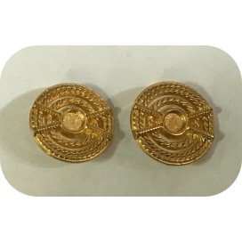 Bouton Doré Métal Stylé Marin Couture Diamètre 18 mm.