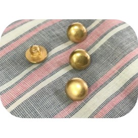 Bouton Doré Mat Demi-Boule Plat Couture en Diamètre 12 mm