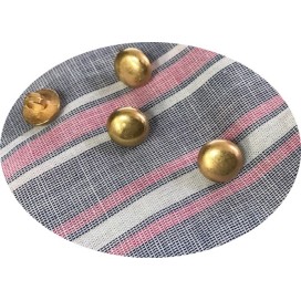 Bouton Doré Mat Demi-Boule Plat Couture en Diamètre 12 mm