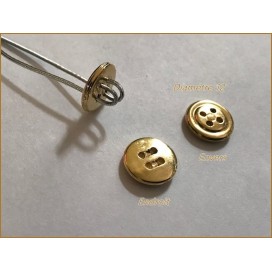Bouton Doré Couture Diamètre 12 mm
