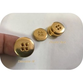 Bouton Doré Mètal Couture Diamètre 18 mm