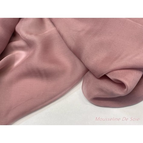 Tissu Mousseline de Soie Vieux Rose Couture Au Mètre.