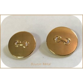 Bouton Doré Métal Couture Diamètre 22 mm.