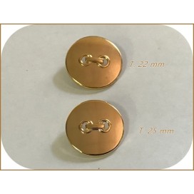 Bouton Doré Métal Couture Diamètre 22 mm.