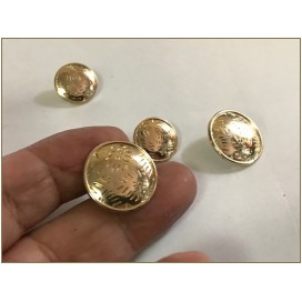Bouton Doré Métal Couture Diamètre 15 mm.