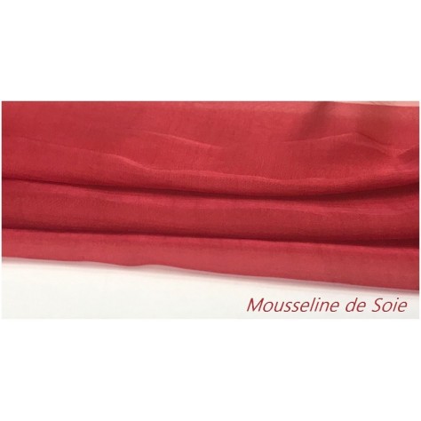 Tissu Mousseline De Soie Brique Couture  Au Mètre.