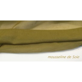 Tissu Mousseline De Soie Moutarde vert Couture  Au Mètre.