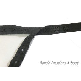 Bande De Bouton Pression Noir Au mètre -Bande A body