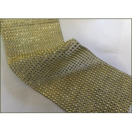Ruban Façon Strass Au Mètre En 12 cm Couleur Doré Clair Pour Customisations Et Décorations