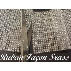 Ruban Façon Strass Au Mètre En 12 cm Couleur Doré Pour Customisations Et Décorations