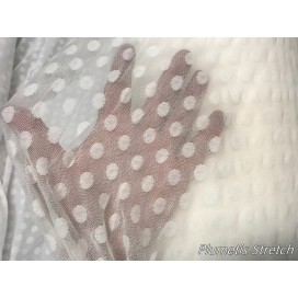 Tulle Résille plumetis Blanc Lycra Au Mètre Pour Justaucorps, Mariage Et Décorations
