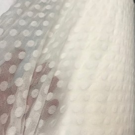 Tulle Résille plumetis Blanc Lycra Au Mètre Pour Justaucorps, Mariage Et Décorations