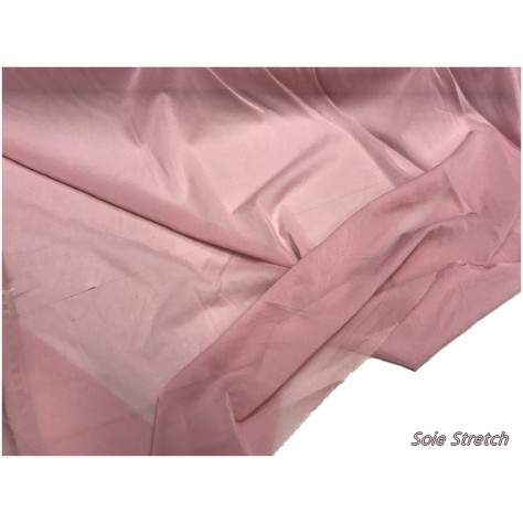 Mousseline de Soie Lycra Stretch Vieux Rose Couture Au Mètre.