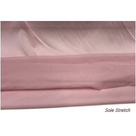 Mousseline de Soie Lycra Stretch Vieux Rose Couture Au Mètre.