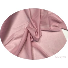 Mousseline de Soie Lycra Stretch Vieux Rose Couture Au Mètre.